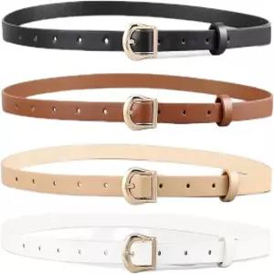 핫윌 4팩 청바지용 여성 스키니 벨트 드레스 얇은 허리 골드 버클 폭 0.55