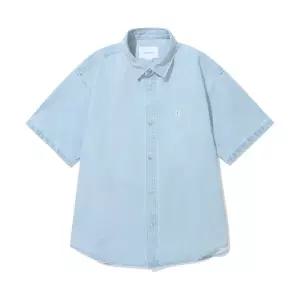 커버낫 C 로고 데님 하프 셔츠 라이트 블루 CO2402SS0 964951