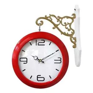 GB2262e 무소음 포인트 양면 벽시계 레드 국내제조 홈데코시계