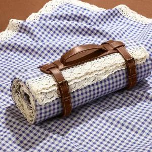 바이탈코지 방수 피크닉 담요 59 x 78인치 야외 접이식 2인치 더블 레이어 샌드프루프 비치 매트 캠핑 잔디