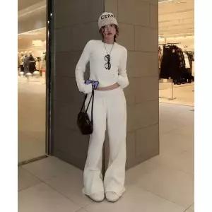 SPERRY 여성 스트레이트핏 니트 팬츠 크림 S1FCWKPC44CR 959430