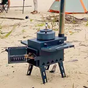 캠핑용 미니 화목난로 화목 야외 화로대 티타늄 장작