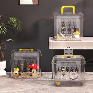 햄스터 피그미 고슴도치 릴 케이지 투명 이동장 빈케이지 휴대용 30x20x24cm