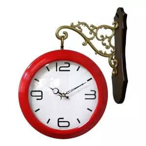 GB2254e 무소음 포인트 양면 벽시계 레드 국내제조 홈데코시계