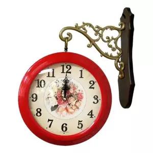GB2253e 무소음 플라워 양면 벽시계 레드 국내제조 홈데코시계