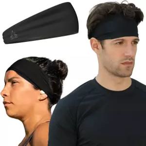여성 및 남성용 템플 테이프 스웨트 밴드 운동 헤드밴드 - 수분 흡수 스포츠 달리기 사이클링 요가 축구