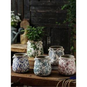 베란다 화분 예쁜 레트로 빈티지 대형 홈가드닝 도자기 인테리어 화병