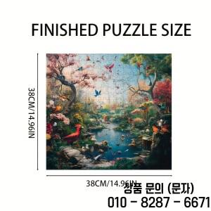 마이크로 1000피스 퍼즐 미니 사이즈 꽃과 새의 세계 예술 38x38cm 자연 애호가를 위한 열대 낙원 장면