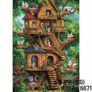 미니 사이즈 퍼즐 1000조각 엘프 트리 하우스 아트 38x26cm 홀리데이 장식 및 DIY 애호가를 위한 마법의 겨