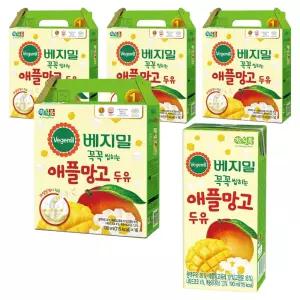 베지밀 과일이 꼭꼭 씹히는 애플망고 두유, 190ml, 64개
