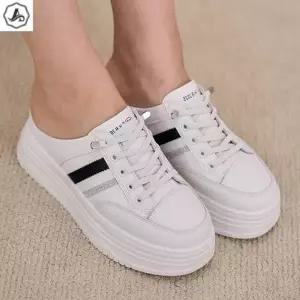 [애슬릿] 뮬 스니커즈 밴딩 끈없는 키높이 통굽 운동화 6cm