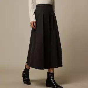 마르소 가을 봄 치마 여성용 미디 쉬폰 A라인 시폰 하이웨스트 UNO3