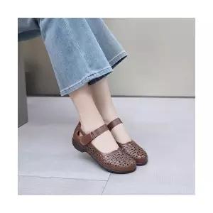 여친 샌들 플랫 펀칭 메리제인 슈즈 진피 빈티지 일자 빅사이즈 단화 패피5