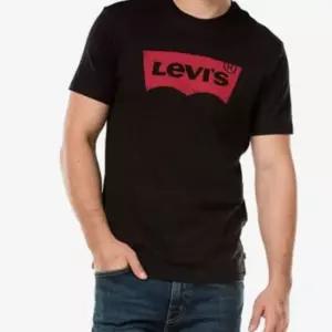 백화점 리바이스 남녀공용 배트윙 로고 그래픽 반팔 티셔츠 블랙 177830198