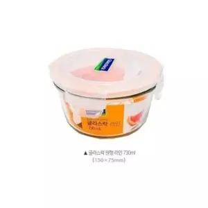 글라스락 밀폐용기 1호 유리밀폐용기 유리반찬통 원형 반찬통 730ml