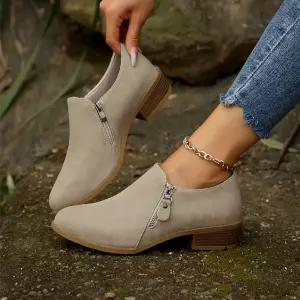 여성용 하이힐 봄가을 단화 워킹화 가보시힐 빅사이즈 슬림 앵클 원픽3