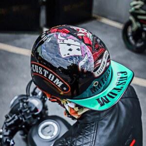 특이한 하이바 클래식 반모 커플 빈티지 스냅백 섬유 헬멧