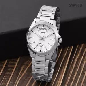 카시오 MTP-1370D-7A3 클래식 라운드 데이데이트 정장 남자 메탈 시계 d5