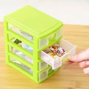그린 소품정리함 컬러팝 4단 멀티박스 책상정리