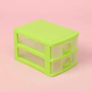그린 컬러팝 소품정리함 멀티박스 책상정리 2단