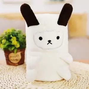 동물담요 담요 휴대용 극세사 흰색양 담요 휴대용담요