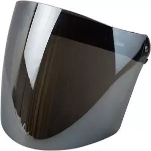 레트로 오픈 페이스 모터사이클 헬멧(크롬 실버)을 위한 VCOROS 유니버설 3-스냅 플립 업 바이저 쉴드 렌즈