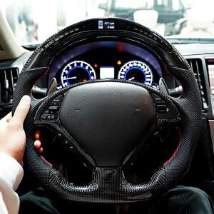 LED 스티어링 휠 탄소 섬유, 인피니티 G37 2008 2013, 맞춤형 자동차 개조 액세서리