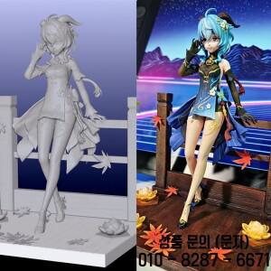 22CM 게임 캐릭터 6455 Ganyu Genshin Impact 3D 프린트 모델 키트 조립되지 않은 맞춤형 직소 퍼즐 GK 피