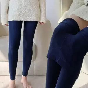 겨울 여성 무발 기모 융털 7부 레깅스 타이즈 팬츠 LXc9+6oim