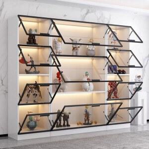 LED 피규어 장식장 진열대 방진 달린 벽면 볍고 유리문이 전시대 가 책장 럭셔리