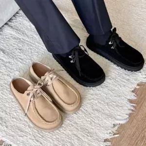 [하프클럽/]남성 스웨이드 캐주얼 스트랩 부츠 빈티지 구두 블로퍼