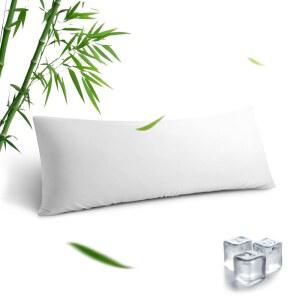 바디 필로우 케이스 지퍼 기능이 있는 대나무 커버의 쿨링 비스 수면자를 위한 부드러운 수분 흡수 모발 및 흰색 1팩