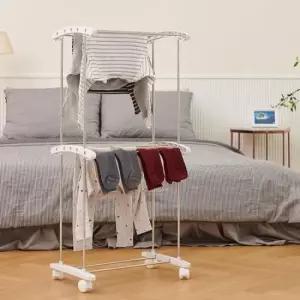 미니빨래건조대 메탈릭 지지대 바퀴달린 미니 빨래건조대 2단