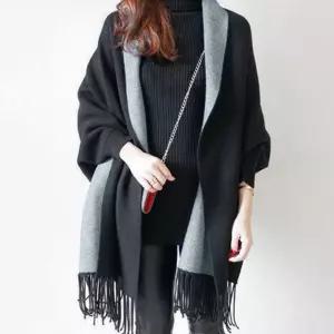 여성숄 투톤 케이프숄 패션 포인트 따듯한 숄가디건 목도리