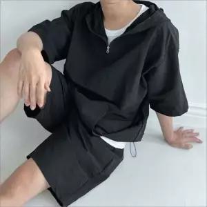 남자 여름 반팔후드 아노락 집업 반바지 추리닝 셋업 4컬러