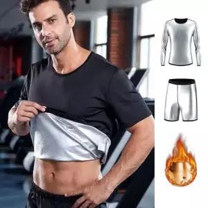 남성 트레이닝 헬스 슬리밍 반팔반바지 땀복상하세트