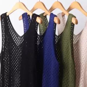 스카시 빅사이즈 그물 펀칭 조끼 306D535S