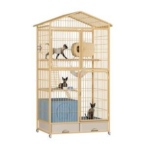 고양이 케이지 고양이빌라 초대형 가정용 검정 화장실 패키지 대형 3층 사육장 수납함 1 밀폐형 83x59x126 이동식