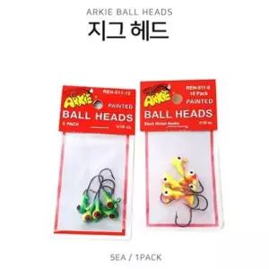 쿨샵 지그헤드 낚시 루어바늘 5개 한세트 웜 낚시바