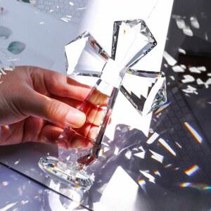 크리스탈 십자가 교회선물 수정 탁상용 종교 장식