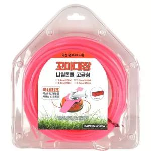 [서삼안전] 국산 예초기 꼬마대장 나일론날 2.7x30M(핑크-사각) (본품)