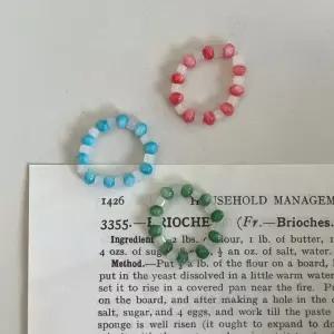 자체제작 자개 크리스탈 유리 비즈 반지 링 우정 커플 고급 조개 소품샵 플리마켓 알록달록