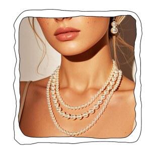 버드 롱 진주 목걸이 레이어드 및 귀걸이 세트 1920년대 여성용 바디 주얼리