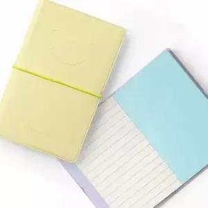 [문구] 스마일 수첩 가죽커버 메모장 유선수첩 심플 가죽형