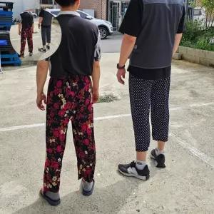 꽃무늬 할머니 몸빼 바지 일 할머니 몸빼 바지 촌캉스