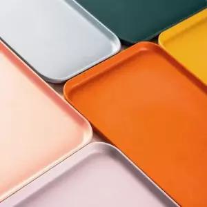 컬러트레이 감성 홈카페 파스텔 쟁반 디저트 사각 트레이 3종set