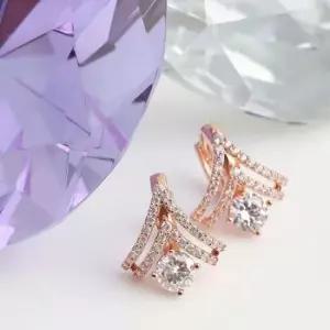 여성귀걸이 골드필드 핀 큐빅 볼드 원터치링 귀걸이 14K