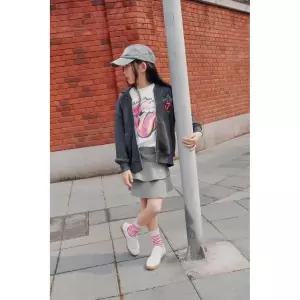 [국내배송] 자라 ZARA ROLLING STONES ⓒ 워싱 페이크 지퍼 스웨트셔츠 - 콜 그레이 937990