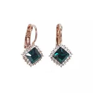 에메랄드 오스트리아 크리스탈 귀걸이 E616