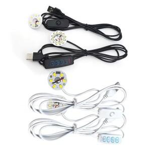 따뜻한 화이트 컬러 DC 5V 3W USB LED 조명 2835 칩 단일 조광기 독서 밤 책상 책 태블릿 램프 스위치 전원